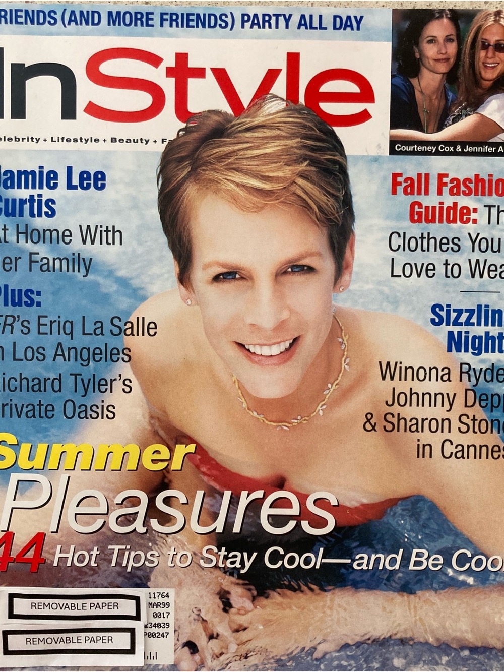 InStyle Magazine August 1998 Jamie Lee Curtis Courteney Cox Address Label Attach